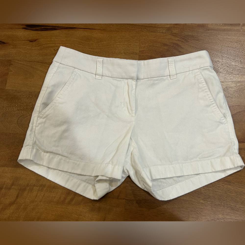 J. Crew White Chino Shorts 3” Inseam Womens Size 00 - Picture 1 of 4